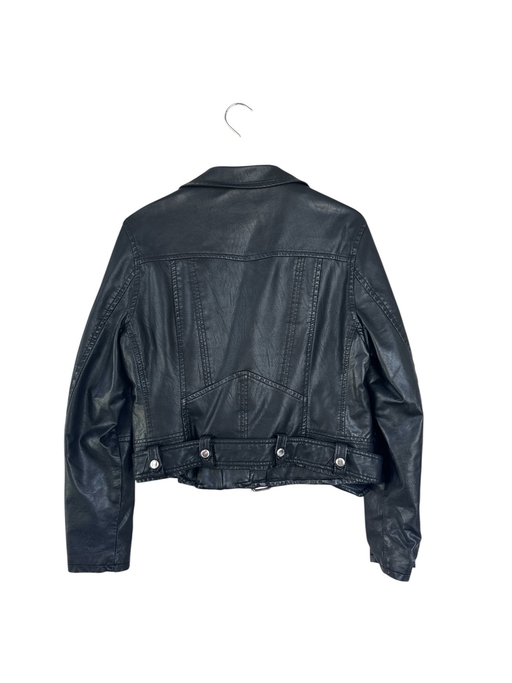 BLANKNYC Black Faux Leather Moto Jacket | Silver Hardware | Size Large - Picture 2 of 5